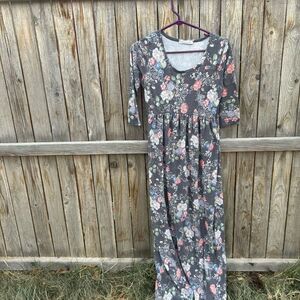 Chris & Carol dress maxi floral pockets size medium